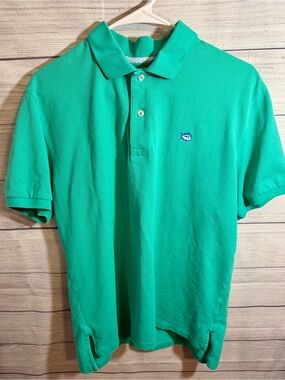 Southern Tide Men's Teal Green Polo with Fish Logo